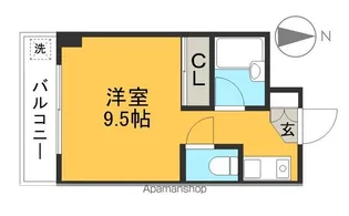 1Rの間取り画像