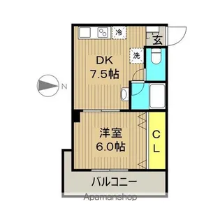 ハイツヤマトミ【402号室】の間取り