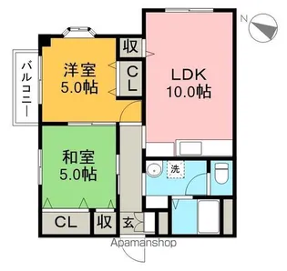 ムーンハウス【3階】の間取り