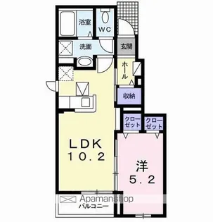 レジデンスミナミB【1階】の間取り