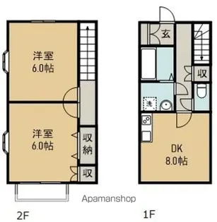 グレイン手島A【1号室】の間取り