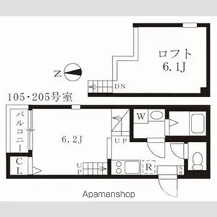 ハーモニーテラス愛知町【2階】の間取り