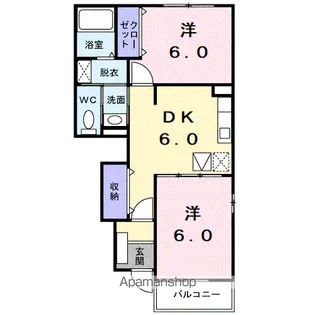 エレガントヴィラUSA B【1階】の間取り