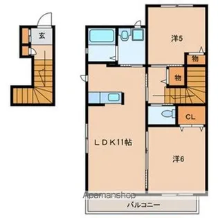 メゾンリバーアイランドB【201号室号室】の間取り