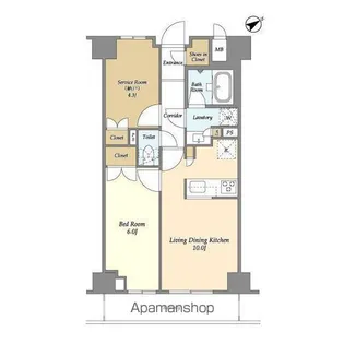 市谷台町坂フロント【2階】の間取り