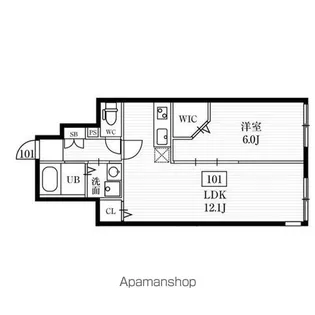 ミハス西新宿【1階】の間取り