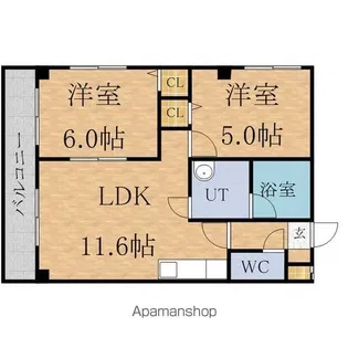 メゾンド厚別【403号室】の間取り