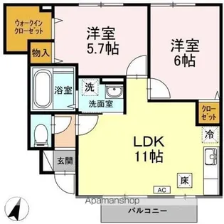 フォレスト A棟【1階】の間取り
