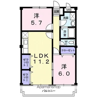 クレストコート【2階】の間取り