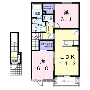 ウエスト・タウン【2階】の間取り