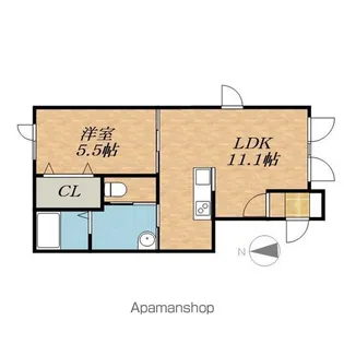 1LDKの間取り画像