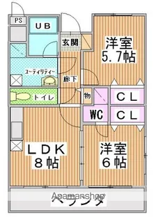サンヒルズ秀栄【2階】の間取り