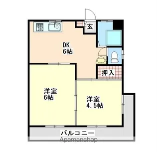トパーズ東谷山【4階】の間取り