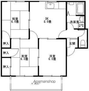ソレアード東野A棟【2階】の間取り