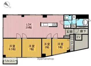 ハイウッド栄【4階】の間取り
