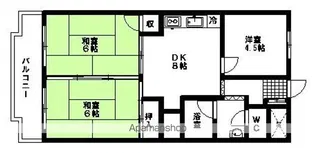 中島丁ハイツ【4階】の間取り