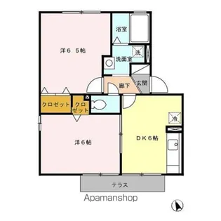 熊本県宇城市松橋町久具【アパート】の間取り