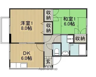 ドミール21(1−3)【203号室】の間取り