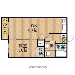 タウニィJUN A【1階】の間取り
