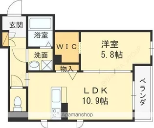 WINGⅢ 花園【202号室】の間取り