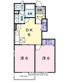 ソレーユシャンブル354A【1階】の間取り