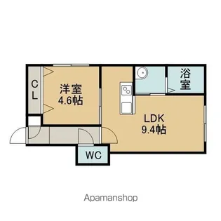 UNISON千歳朝日町(ユニゾンチトセアサヒチョウ)【106号室】の間取り