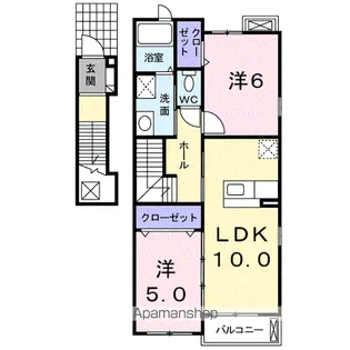長野県長野市広田【アパート】の間取り