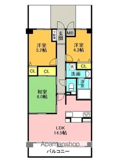 ストリームサイド甲子園【2階】の間取り