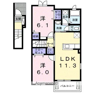 ルミエール古宮 Ⅰ【201号室】の間取り