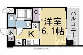 プレサンス 京都室町通 紫水【311号室】の間取り