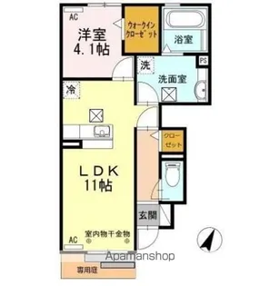 アミュールコート掛川【1階】の間取り