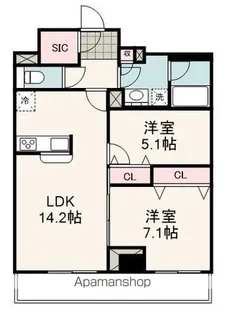 ロータス静岡【11階】の間取り