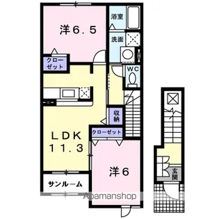 サンクチュアリ北府【2階】の間取り