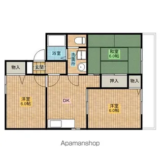 セジュールグランデ Ⅴ【205号室】の間取り