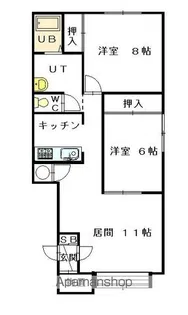 リンツD棟【210号室】の間取り