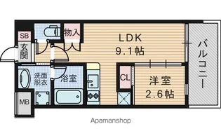 コンフォリア・リヴ淡路【2階】の間取り