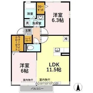 ハレ ルアナ【2階】の間取り