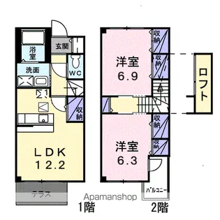 ソレアードC【1階】の間取り