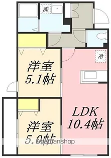 プラージュ銭函【4階】の間取り