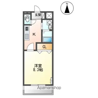 フィオーレ崎岡【108号室】の間取り