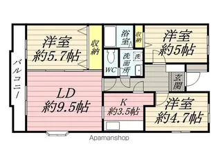 エルグレイス【1階】の間取り