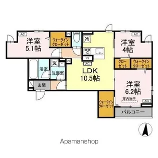 セレスティア東保木間【2階】の間取り