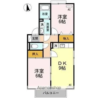 コスモ ミヤ【B203号室】の間取り