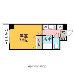 セゾン・ド・ヴィラ平尾【707号室】の間取り