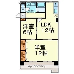 サンパーク大鐘Ⅱ【105号室号室】の間取り