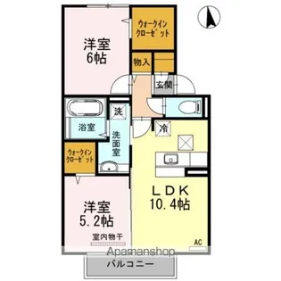 Nスタイル中津【105号室】の間取り