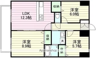 アークデュオ仙台苦竹【14階】の間取り