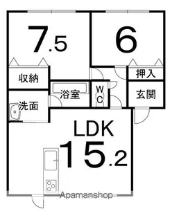 ハイツオーウェスト【1階】の間取り