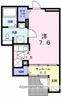 アレスハウス【1階】の間取り