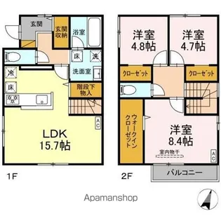 千葉県市川市大野町2丁目【一戸建】の間取り